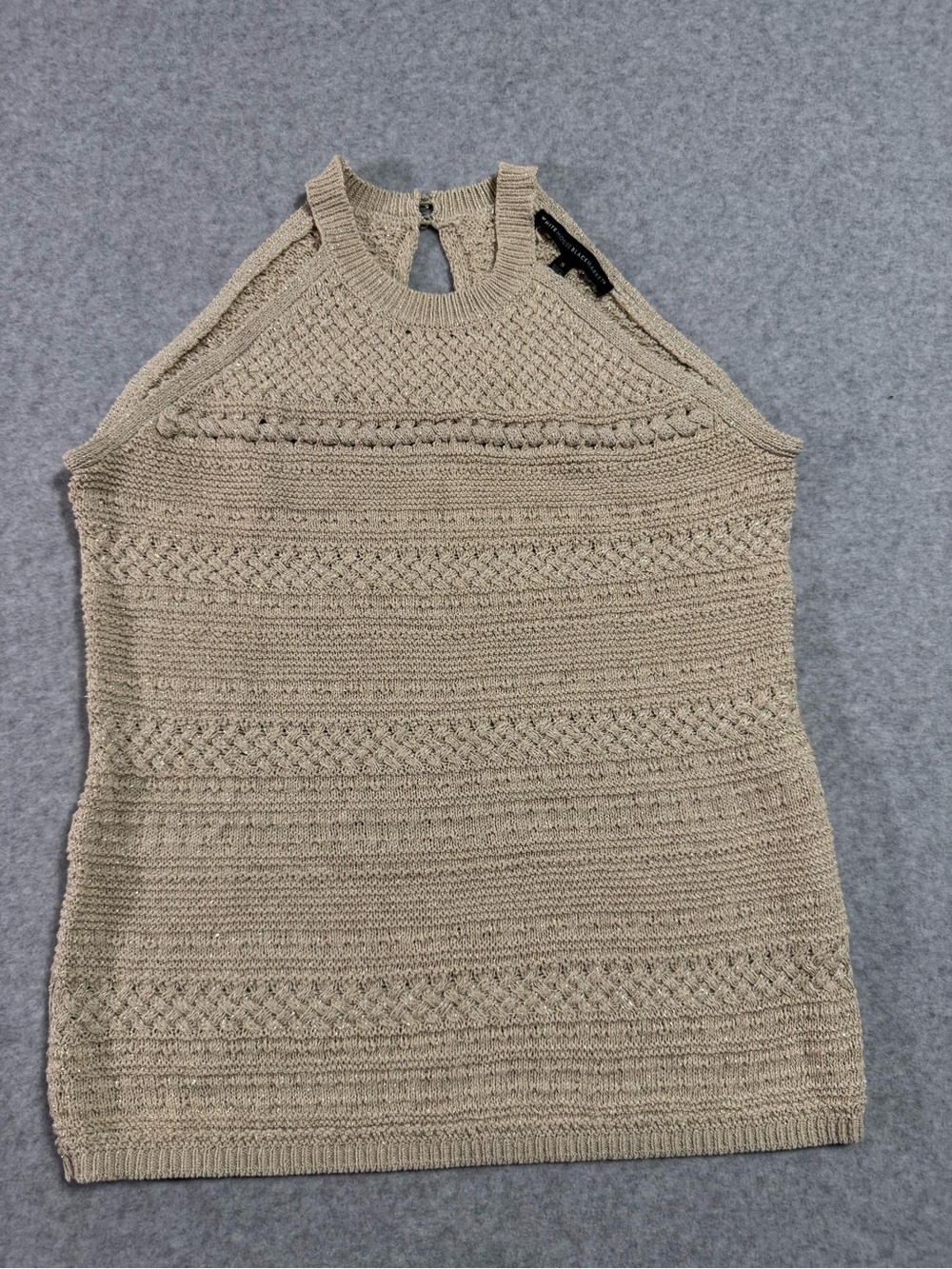 White House Black Market Beige Knit Halter Tank Top/ size small